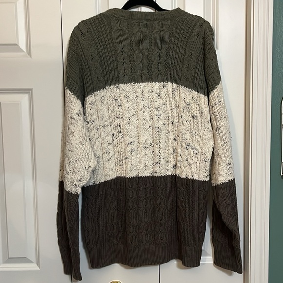 Vintage Chaps Ralph Lauren Colorblock Tweed Striped Crewneck Oversized Sweater - Picture 5 of 6